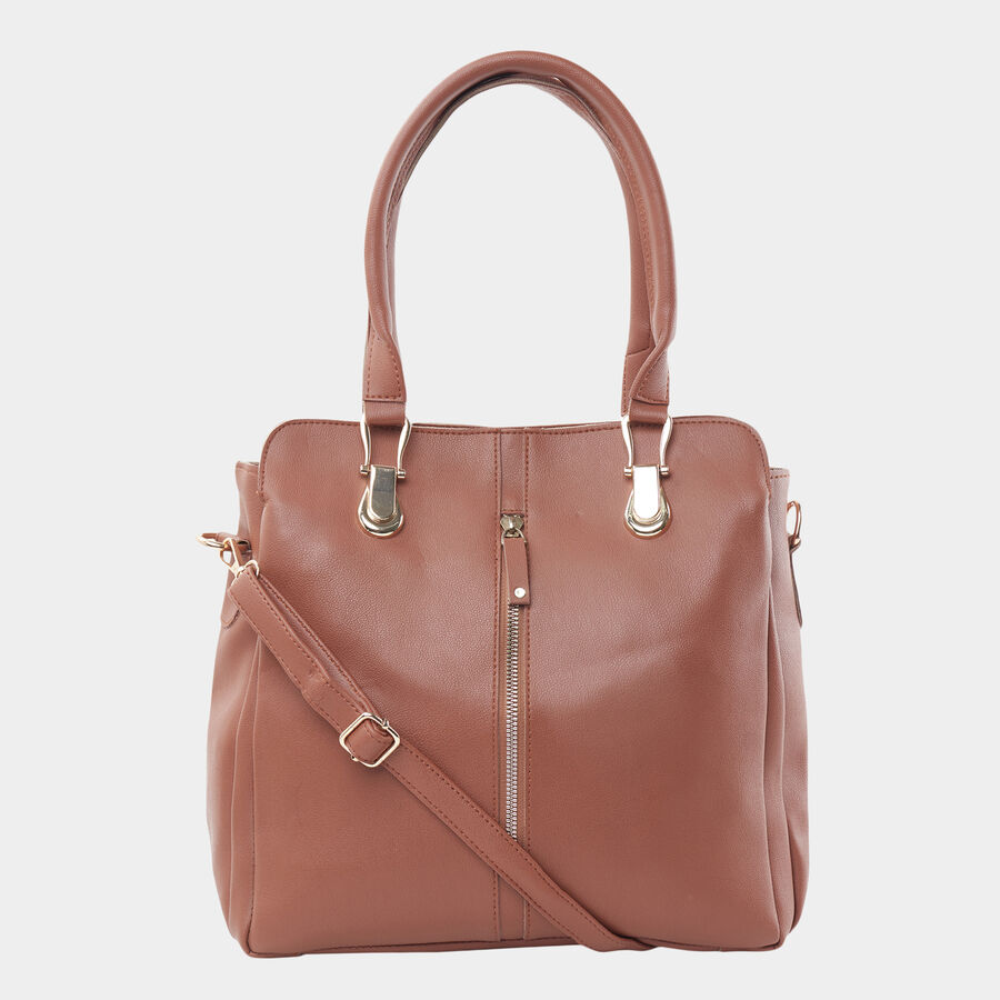 Women Solid Tan Handbag, , large image number null