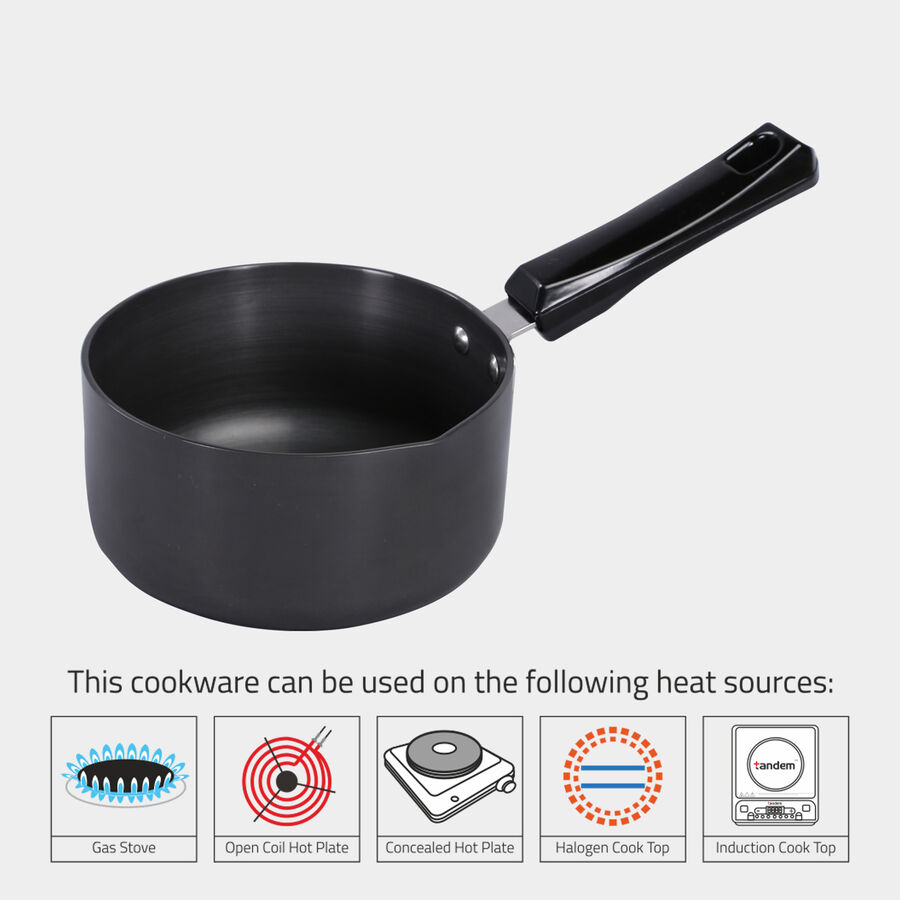 Hard Anodised Aluminium Sauce Pan - 1.5 L, Induction Compatible, , large image number null