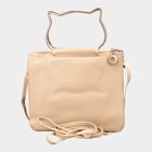 Women's Beige Polyurethane Sling Bag, , small image number null