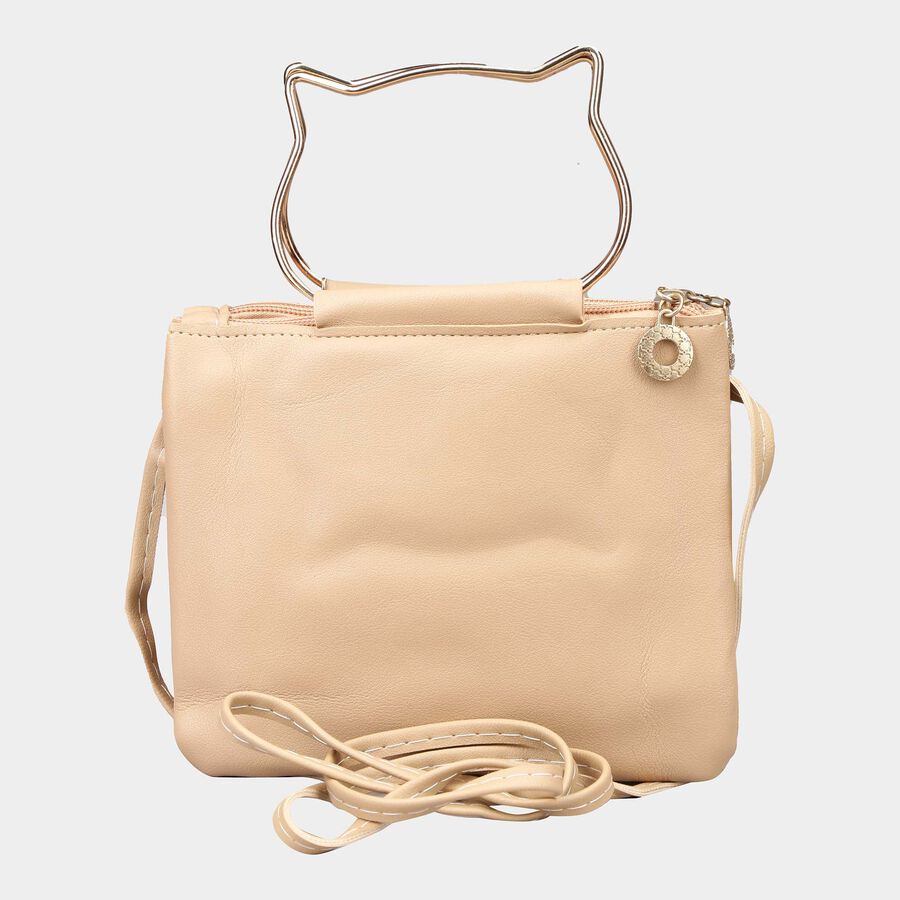 Women's Beige Polyurethane Sling Bag, , large image number null