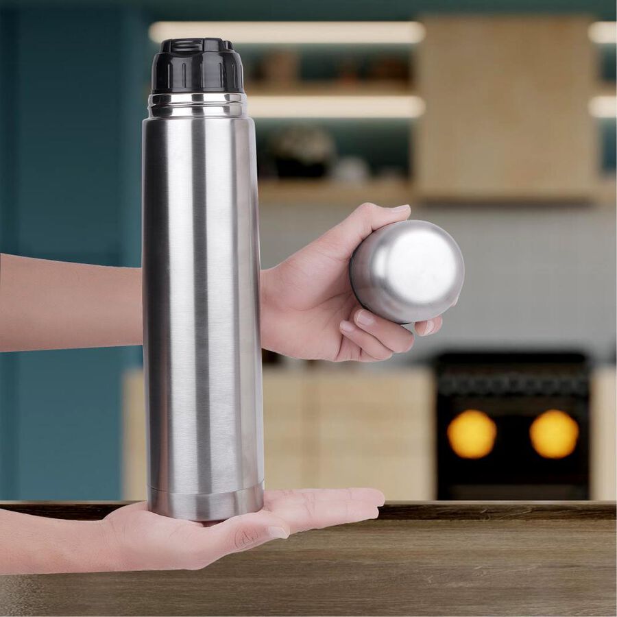 1 L Steel Insulated Water Bottle | 24 Hours Hot and Cold Water Bottle, , large image number null