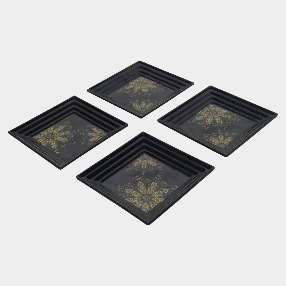 Home Finery                         Melamine Snack Plate Set of 4