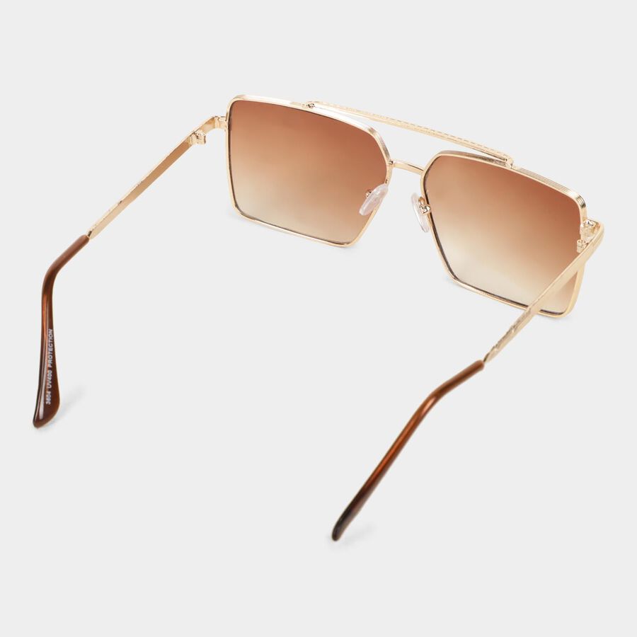 Men's Metal Gradient Square Sunglasses, , large image number null