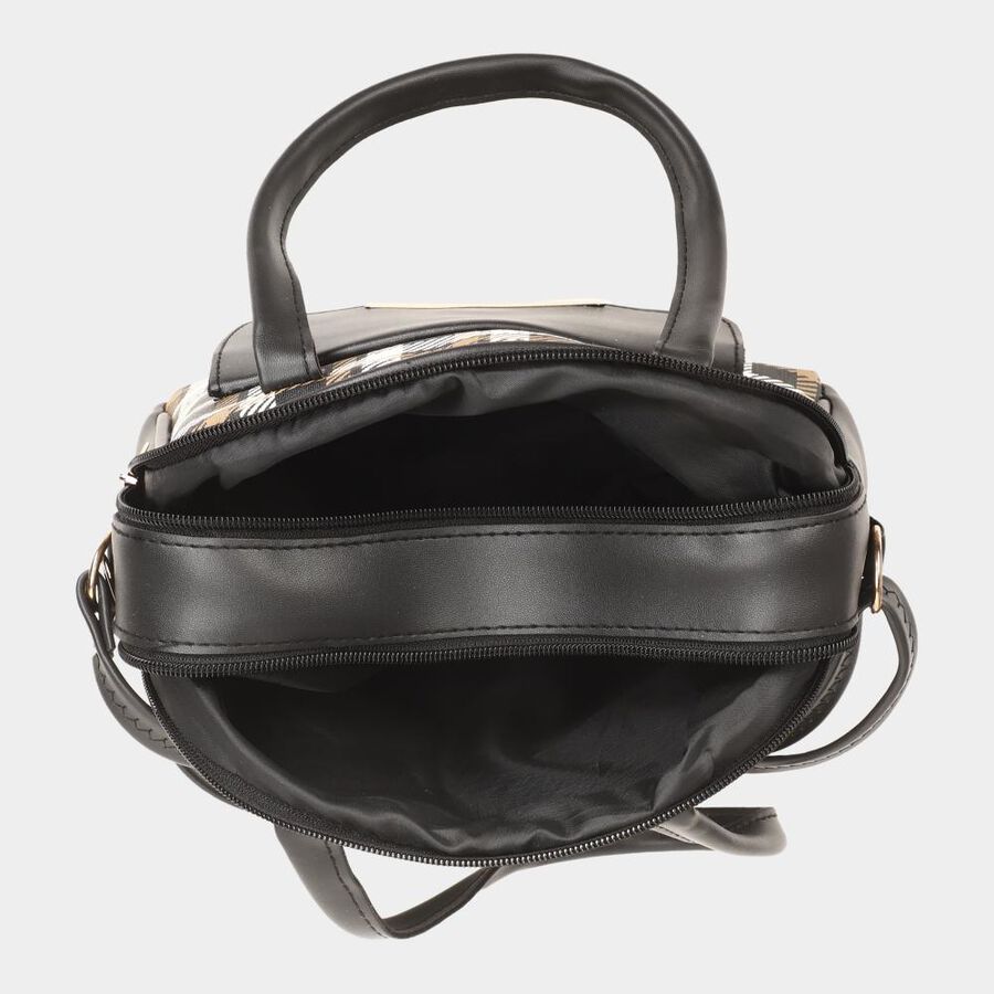 Women's Black Polyurethane Sling Bag, , large image number null