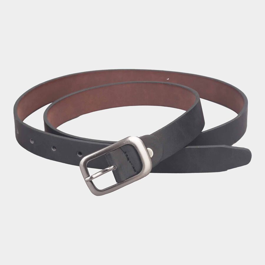 Women's Black Polyurethane Belt, , large image number null