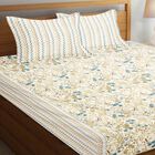 Beige Cotton Double Bedsheet With Pillow Cover, , small image number null