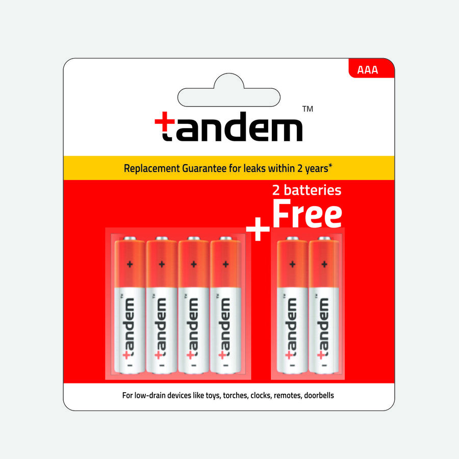AAA Non Alkaline Batteries - Pack of 4 + 2 Free, , large image number null