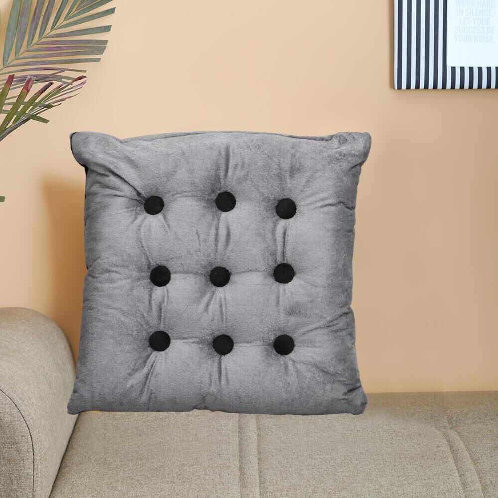 Home Beautiful                         Dark Grey Polyester Cushion