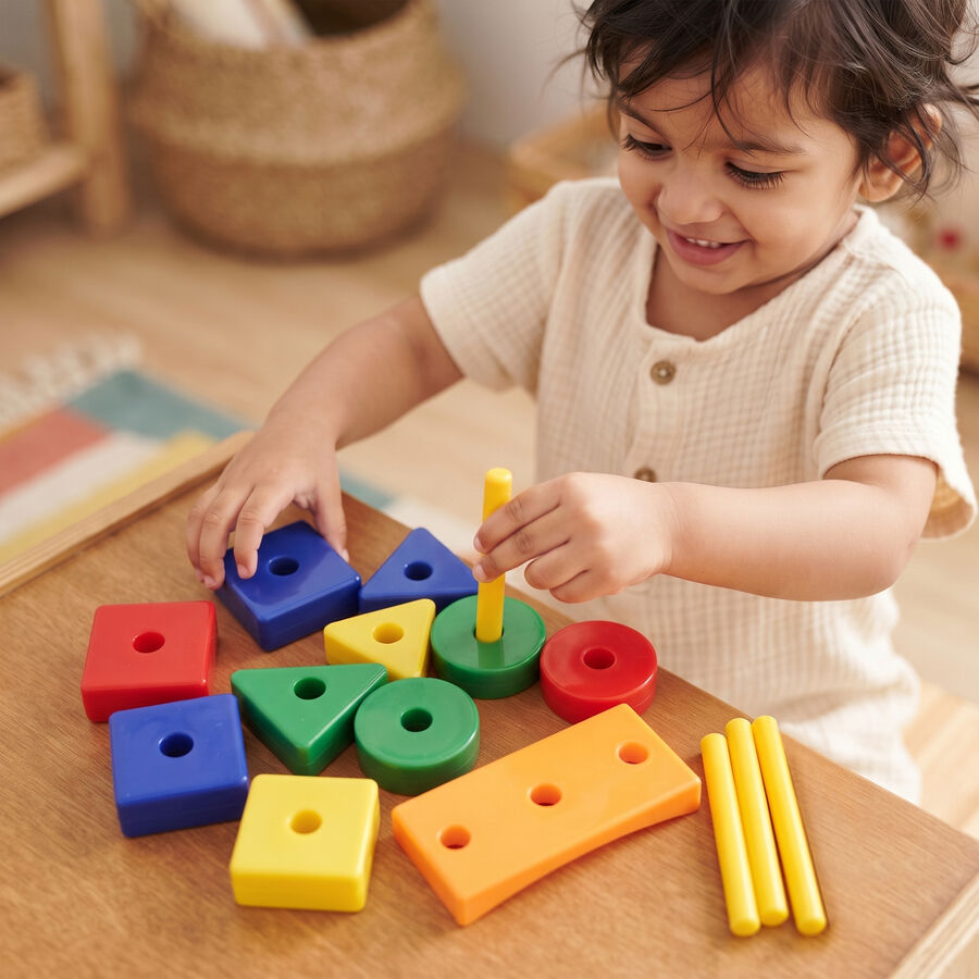 Kid's Plastic Blocks Game, , large