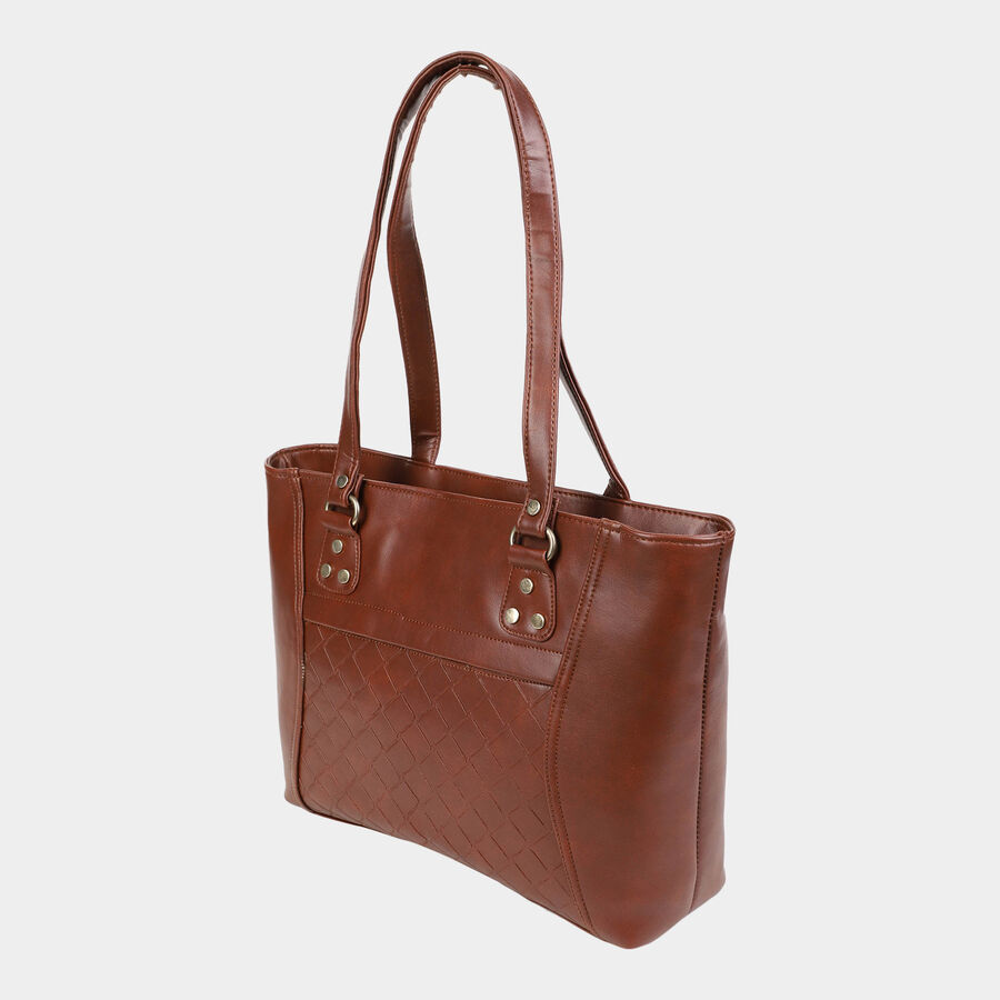 महिलाओं के लिए पॉलीयूरेथेन टोट बैग, बनावट, मध्यम आकार, , large