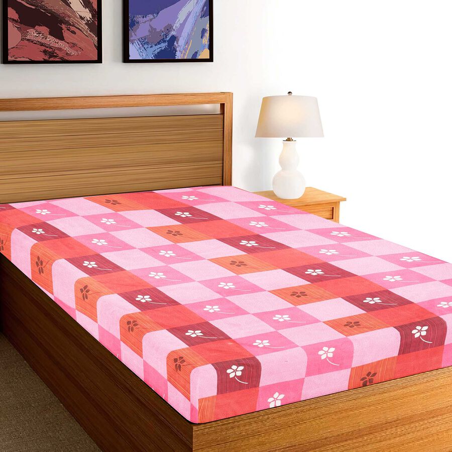 Pink Microfiber Single Bedsheet, , large image number null