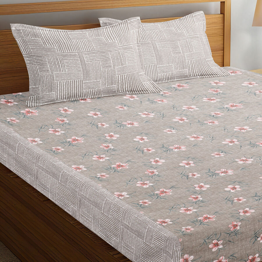 120 GSM Grey Polycotton Double Bedsheet, , large image number null