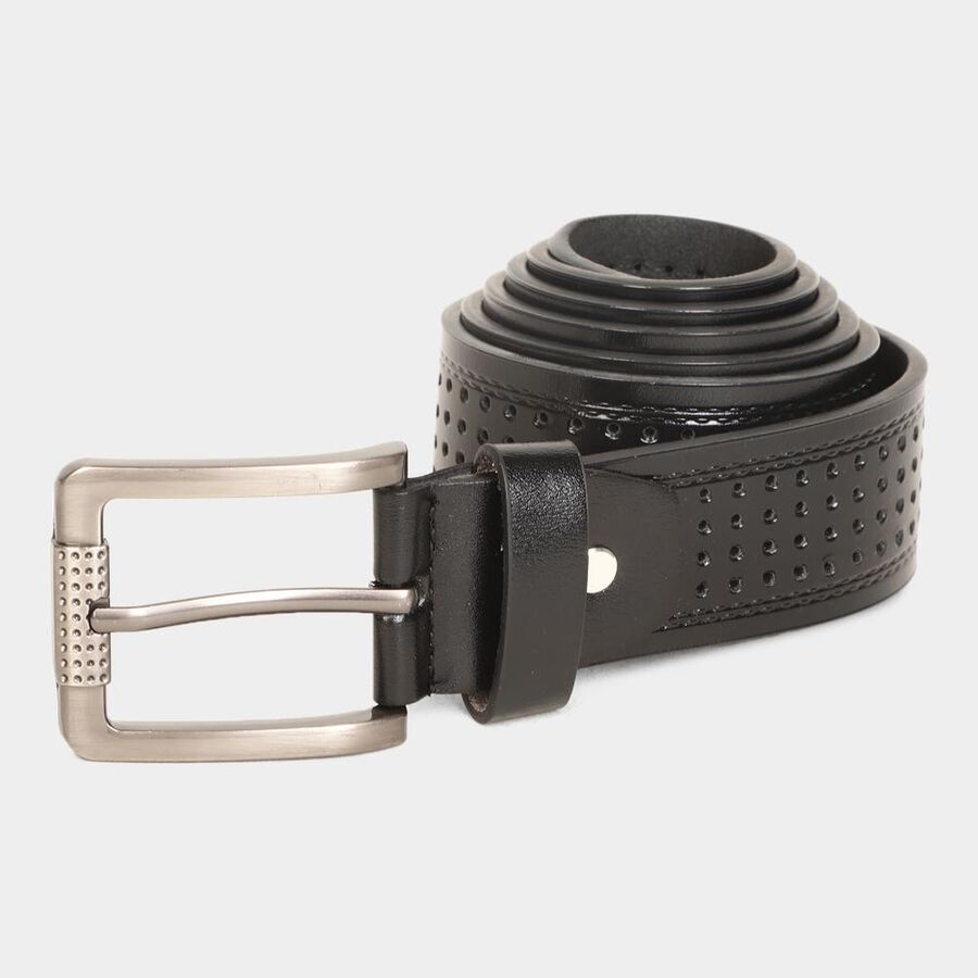 Men's Black Polyurethane Casual Belt, , large image number null