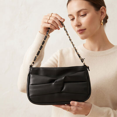Woman's Black Polyurethane Bag