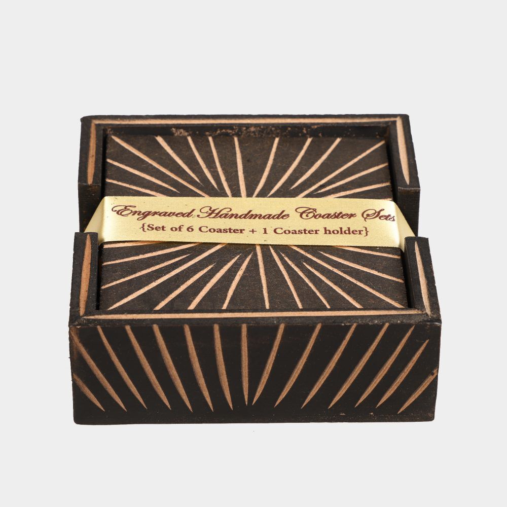 Home Beautiful                         Brown Wood Coaster