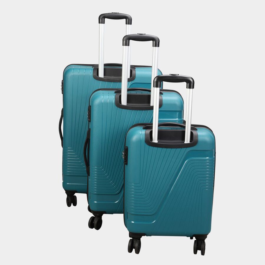 4-Wheel Green Polypropylene Hard Case Trolley, Small + Medium + Large, , large image number null