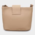 Women's Beige Polyurethane Handbag, , small