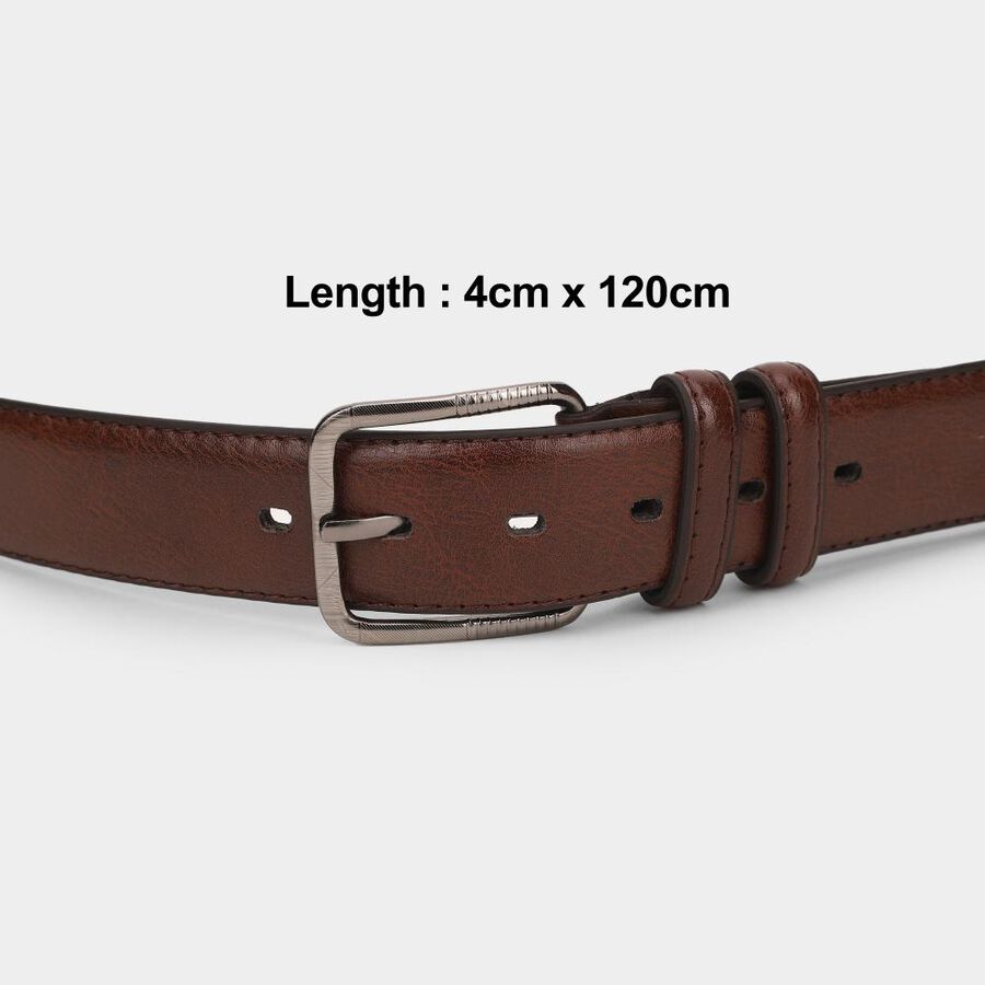 Men's Brown Pu Formal Belt, , large