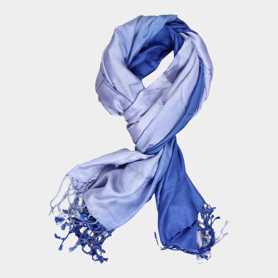 Women's Blue Cotton Scarf, , large image number null