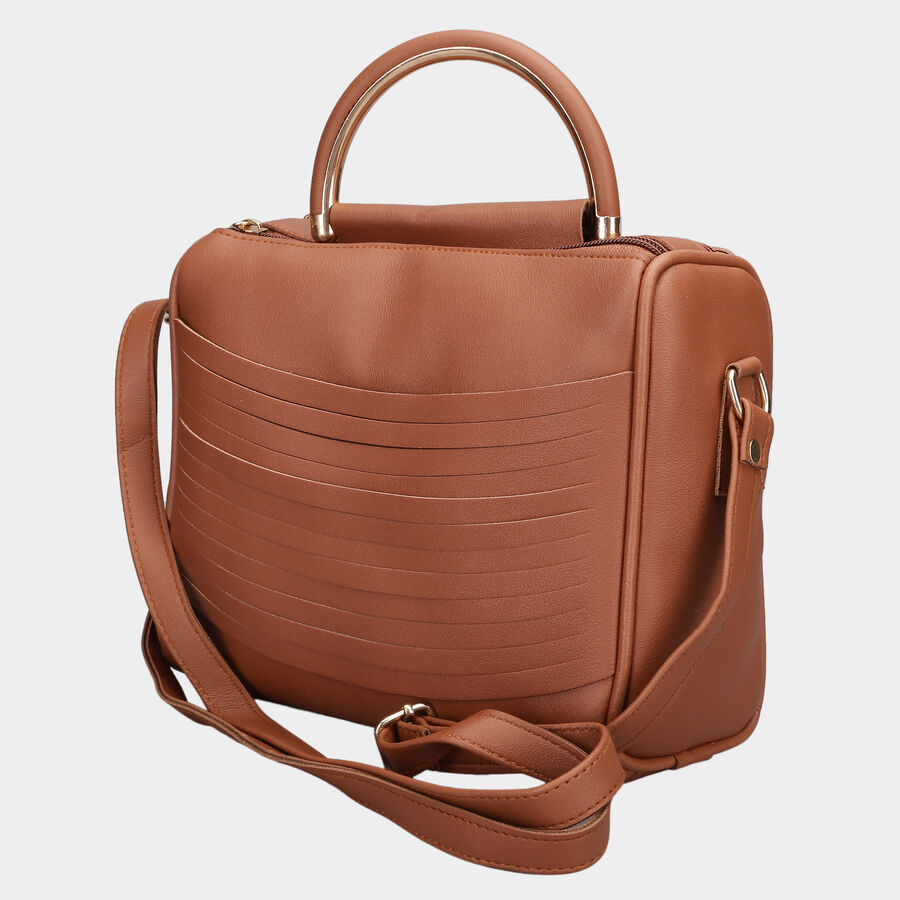 Women Plain Tan Sling Bag, , large image number null