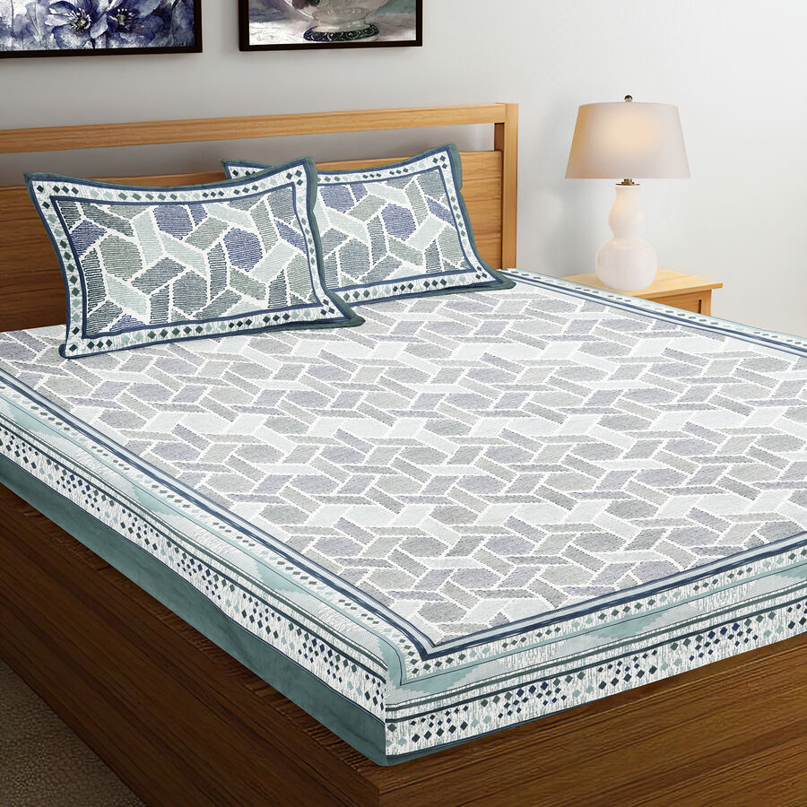 120 GSM White Microfiber Double Bedsheet, , large image number null