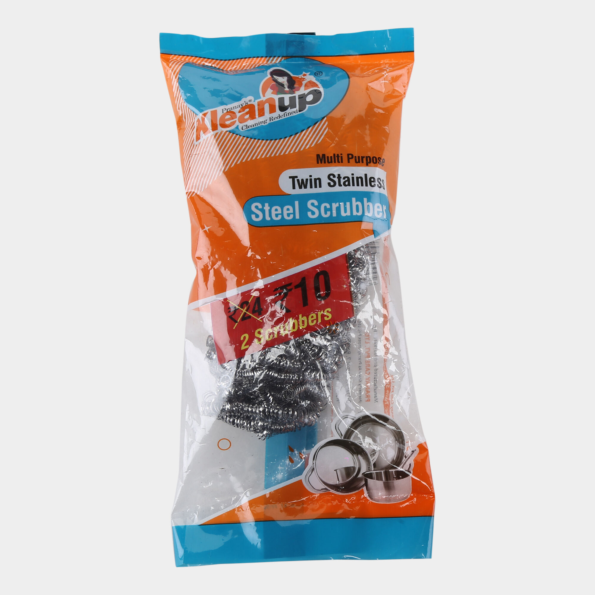 Kleanup                         Stainless Steel Utensil Scrub Set of 2 Kleanup                         Stainless Steel Utensil Scrub Set of 2