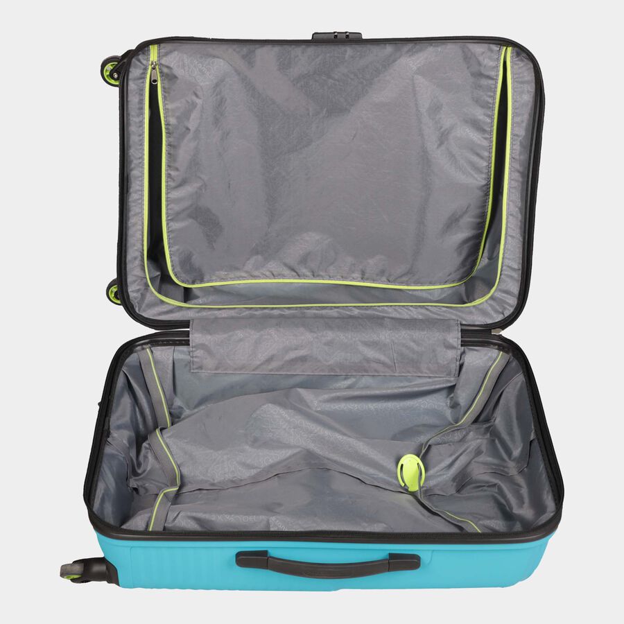 4-Wheel Blue Polypropylene Hard Case Trolley, Medium, , large image number null