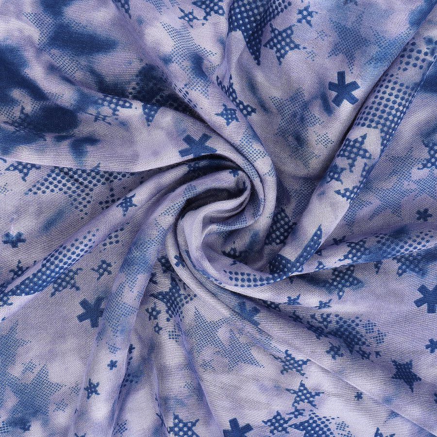 Women's Blue Cotton Scarf, , large image number null