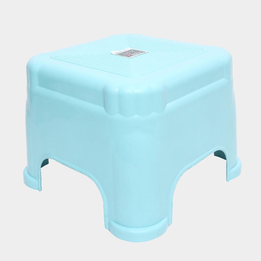Blue Plastic Bath Stool, , large