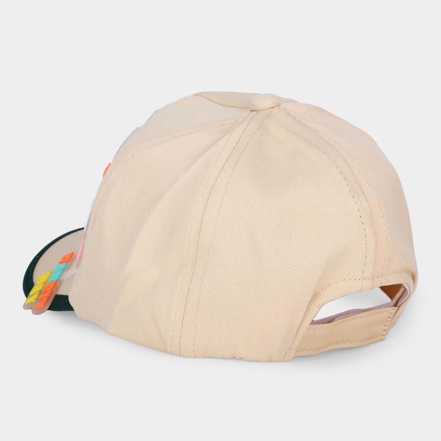 Kid's Beige Fabric Cap, , large