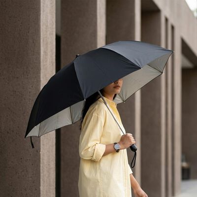 Woman's Black Polyester Umbrella