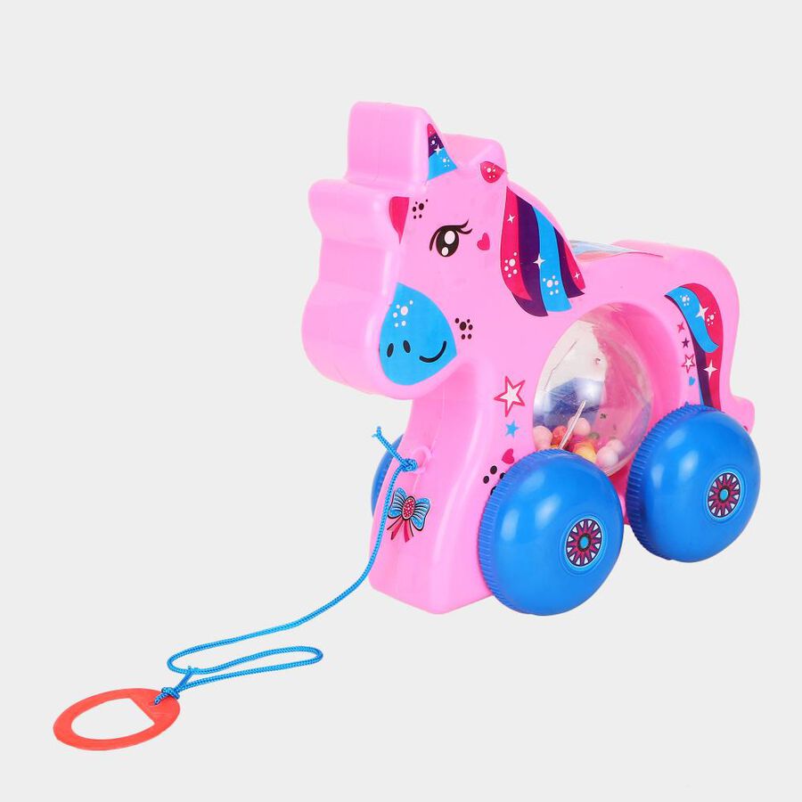 Kid's Pink Plastic Pull Along Toy , , large