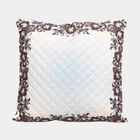 White Floral Printed Cushion Cover, , small