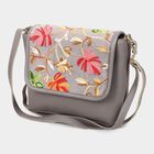 Women's Grey Polyurethane Sling Bag, , small image number null