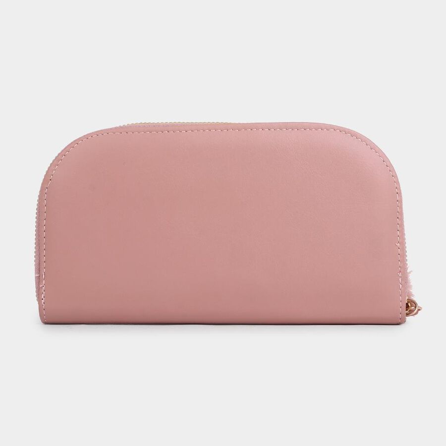 Women's Pink Polyurethane Long Wallet, , large image number null