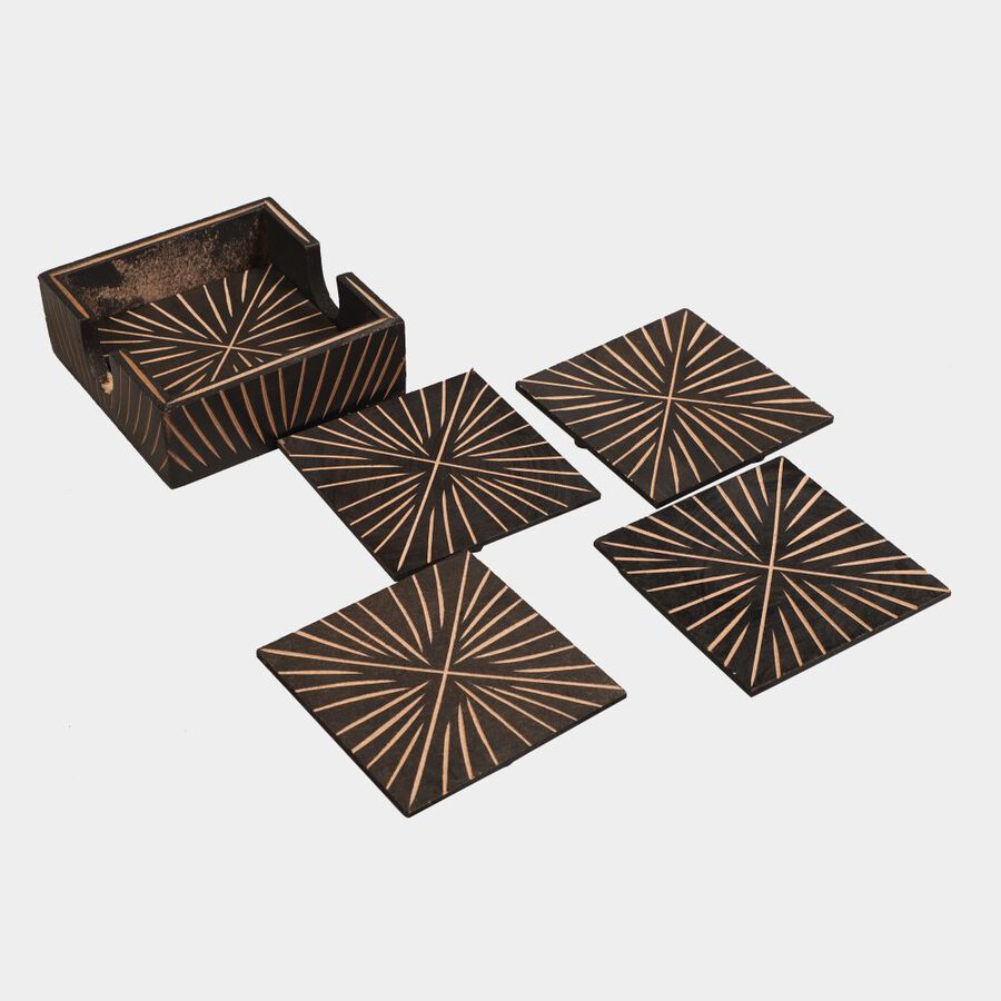 Wood Coaster, Set of 6, , large image number null