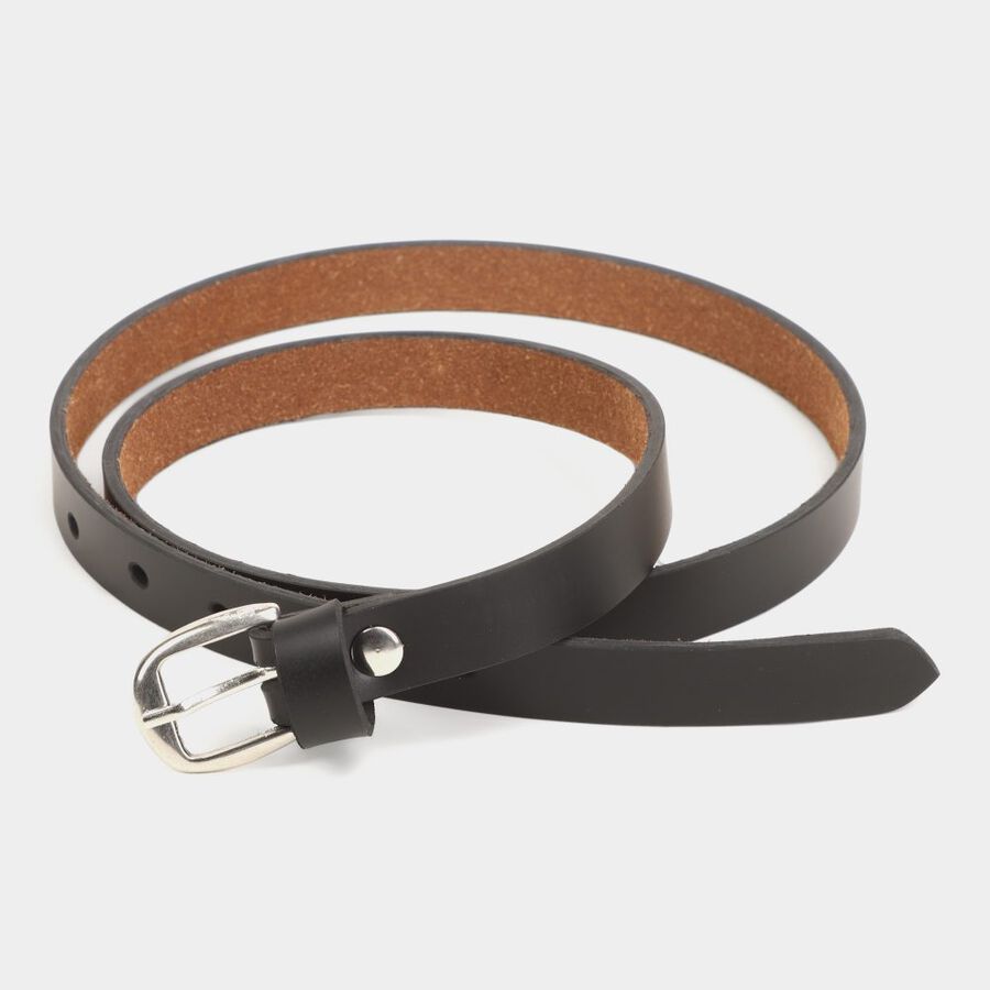 Women's Black Polyurethane Belt, , large image number null