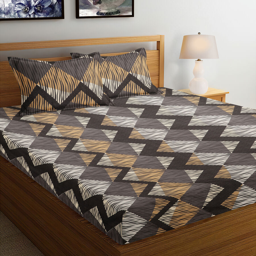 120 GSM Grey Microfiber Double Bedsheet, , large image number null