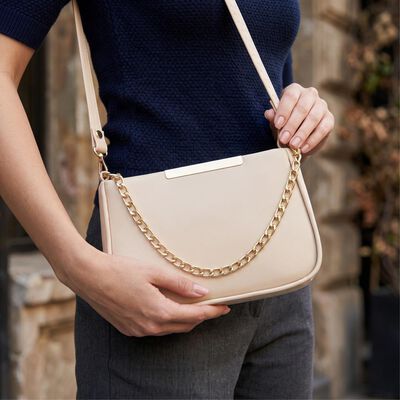 Woman's Beige Polyurethane Bag