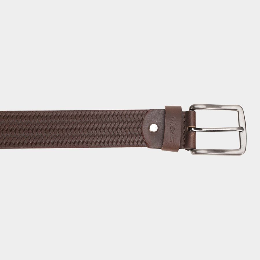 Men's Brown Leather Casual Belt, , large image number null