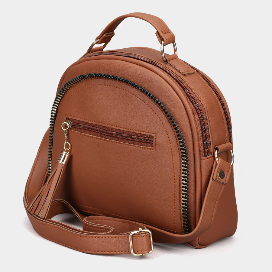 Women Plain Tan Sling Bag, , large image number null