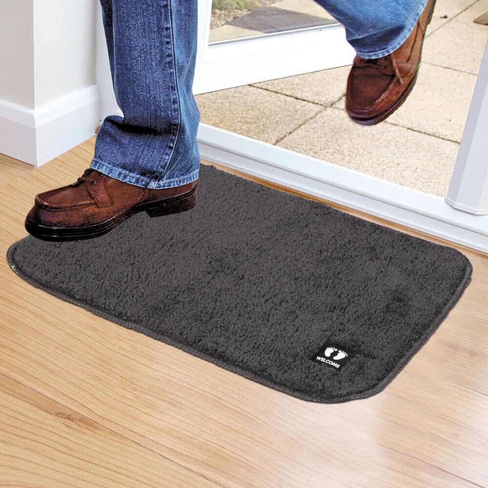Home Beautiful                         Anti-Skid Grey Polyester Door Mat