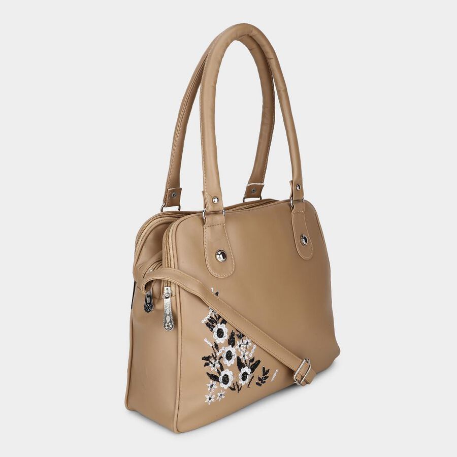 Women's Beige Pu Hand Bag, , large