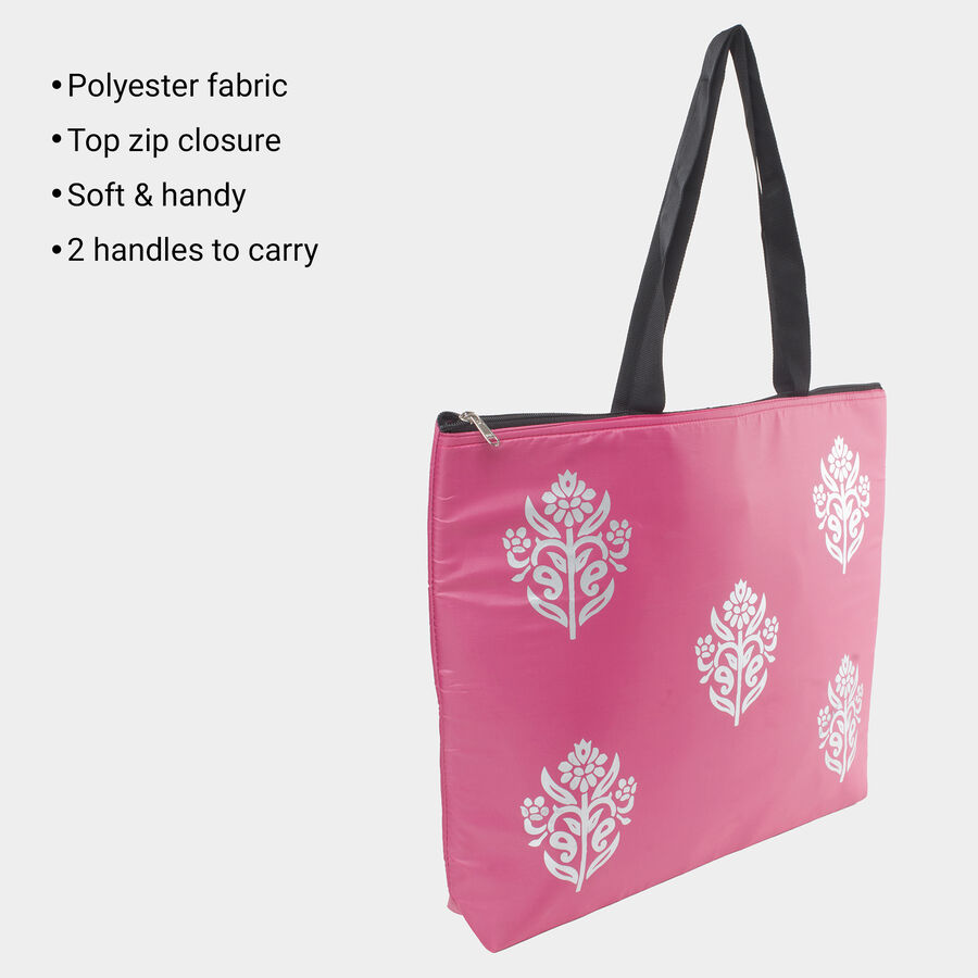 Women Printed Pink Tote Bag, , large image number null