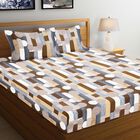 120 GSM White Microfiber Double Bedsheet With Pillow Cover, , small image number null