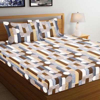 120 GSM White Microfiber Double Bedsheet With Pillow Cover