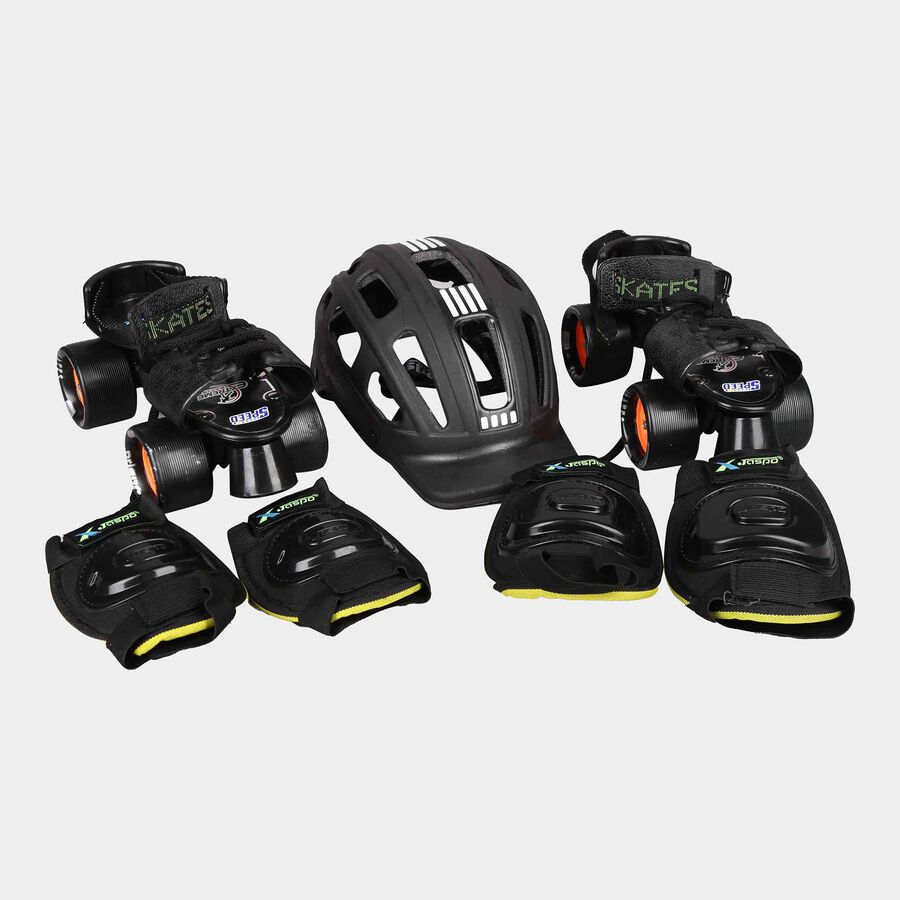 Roller Skates Combo Set With Helmet, Knee Guard, Elbow Guard + Skates, , large image number null