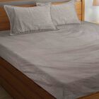 Grey Microfiber Double Bedsheet with Pillow Cover, , small
