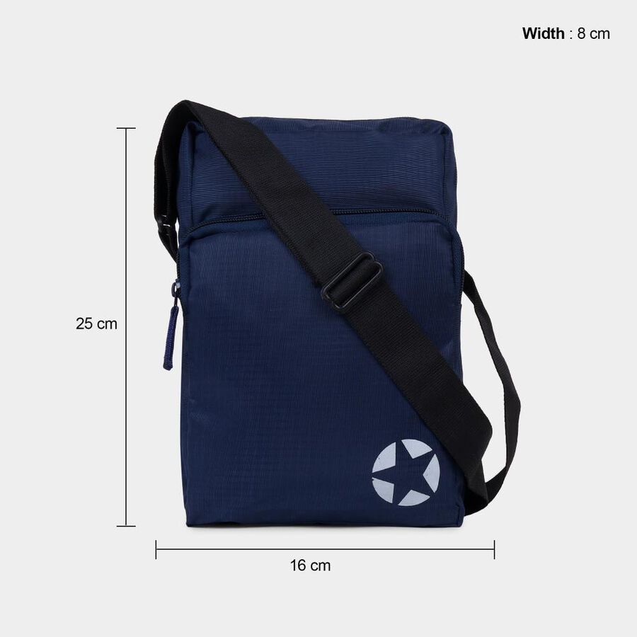 Men's Blue Canvas Sling Bag, , large image number null