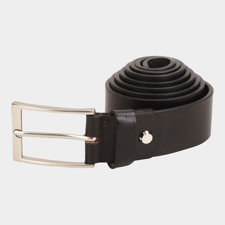 Men's Black Leather Formal Belt, , large image number null